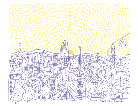 Barcelona rising sun